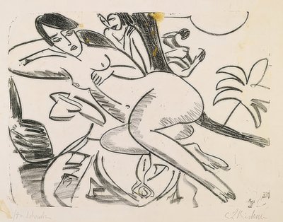 天井に横たわる行為1911 作： Ernst Ludwig Kirchner