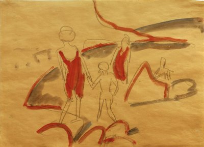 フェーマルンビーチの入浴者 作： Ernst Ludwig Kirchner