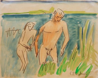 モリッツバーグ近くの海水浴客 作： Ernst Ludwig Kirchner