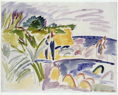 フェーマルンのビーチ、1913 作： Ernst Ludwig Kirchner