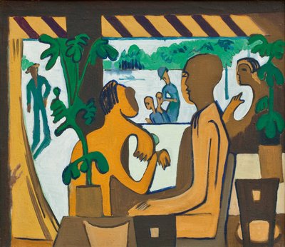 カフェのブラウンフィギュア、1928-1929 作： Ernst Ludwig Kirchner