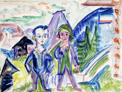 風景の中のカップル 作： Ernst Ludwig Kirchner