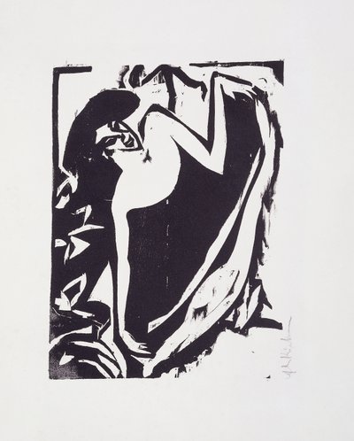レイズドスカートのダンサー、1909年 作： Ernst Ludwig Kirchner