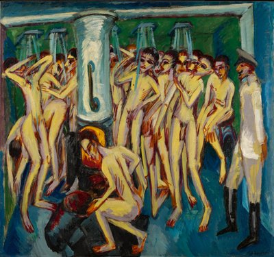 兵士の砲兵隊、1915 年。 作： Ernst Ludwig Kirchner