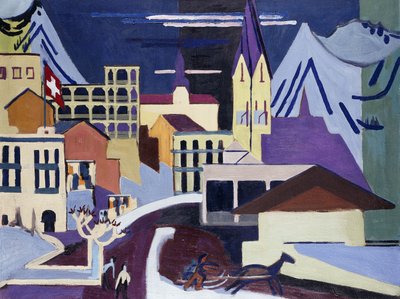 ダボスプラッツ駅; 1931年、バンホフのダボスプラッツ 作： Ernst Ludwig Kirchner