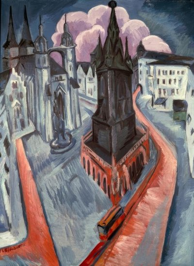 ハレの赤い塔 作： Ernst Ludwig Kirchner