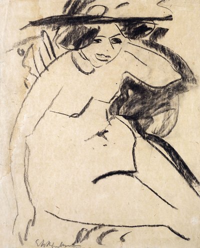 帽子とディド;ディドミットハット、1909年頃 作： Ernst Ludwig Kirchner