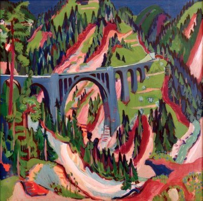 牧草地の橋 作： Ernst Ludwig Kirchner
