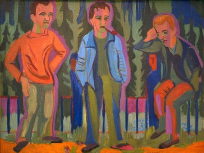 3人のアーティスト：Hermann Scherer、Kirchner、Paul Camenisch 作： Ernst Ludwig Kirchner