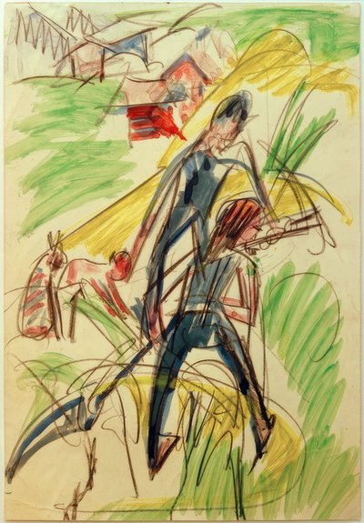 ELKirchner、刈り取り農家 作： Ernst Ludwig Kirchner