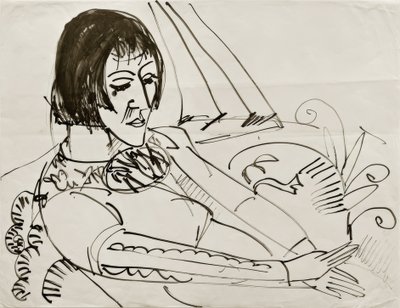 ELKirchner、着席（Erna） 作： Ernst Ludwig Kirchner