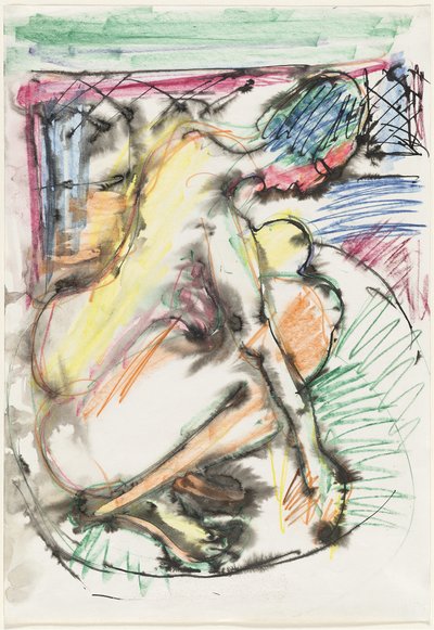浴槽で入浴するエルナ 作： Ernst Ludwig Kirchner