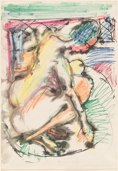 浴槽で入浴するエルナ 作： Ernst Ludwig Kirchner