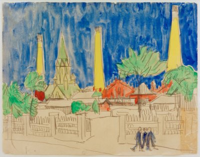 ドレスデンの工場 作： Ernst Ludwig Kirchner