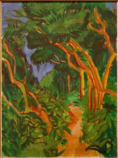 フェーマルンの風景、森の小道 作： Ernst Ludwig Kirchner