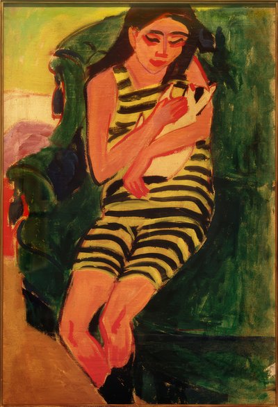 猫とフレンツィ 作： Ernst Ludwig Kirchner