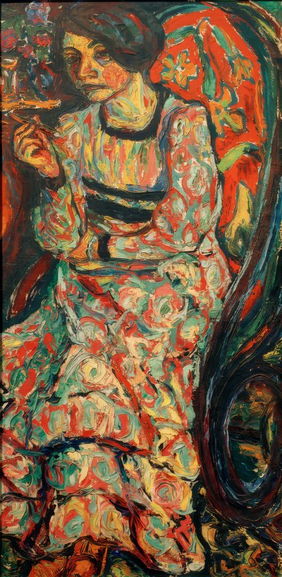 ロッキングチェアの女性（Emmi Frisch） 作： Ernst Ludwig Kirchner