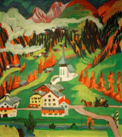秋のフラウエンキルヒ 作： Ernst Ludwig Kirchner