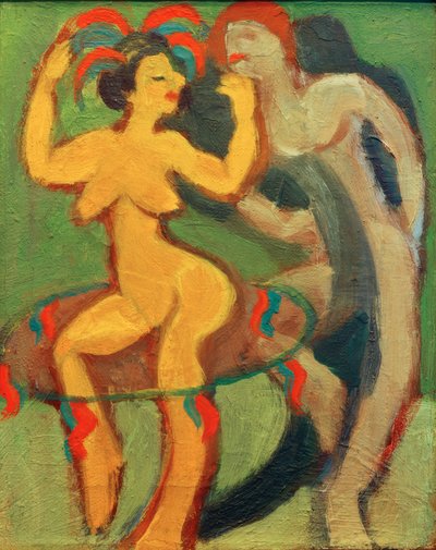 灰色のパートナーと黄色のダンサー 作： Ernst Ludwig Kirchner