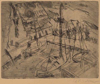 港はとてもBurgstackenです 作： Ernst Ludwig Kirchner