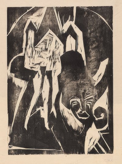 路上でココット。 1915 作： Ernst Ludwig Kirchner