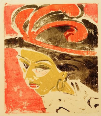 フェザーハット付きココットヘッド 作： Ernst Ludwig Kirchner