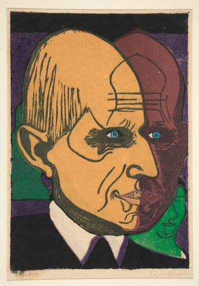 頭博士 バウアー (バウアー博士の肖像) 作： Ernst Ludwig Kirchner