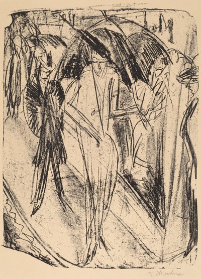 レディ・イン・ザ・レイン 作： Ernst Ludwig Kirchner