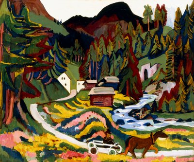 春の風景、セルティグ、1924年〜25年 作： Ernst Ludwig Kirchner