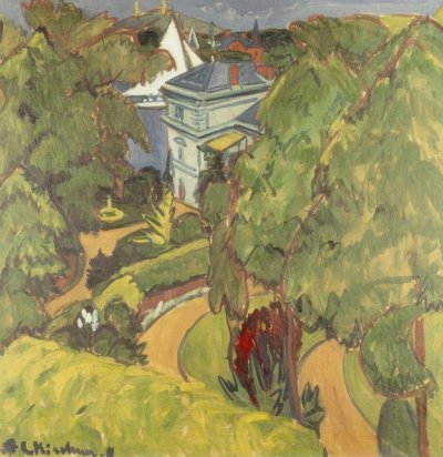 風景（グリューナウ近郊のヴィラ） 作： Ernst Ludwig Kirchner