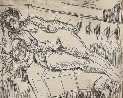 1927年のリクライニング法 作： Ernst Ludwig Kirchner