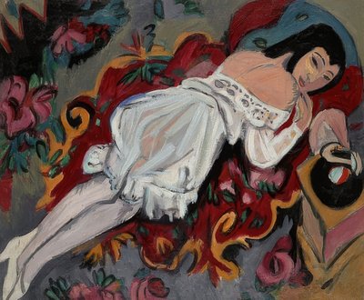 白いシャツの女の子。 1914 作： Ernst Ludwig Kirchner