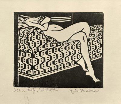 ソファーで裸の女の子 作： Ernst Ludwig Kirchner