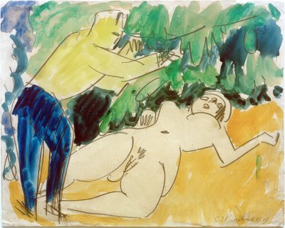 画家とモデル 作： Ernst Ludwig Kirchner