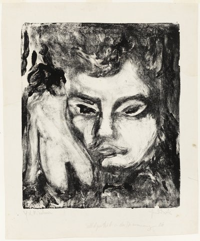 ヌードと男性の頭部 作： Ernst Ludwig Kirchner