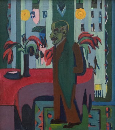 彼のスタジオでのマックス・リーバーマン、1926-1928。 作： Ernst Ludwig Kirchner
