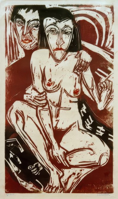 憂鬱（エルナとの自画像） 作： Ernst Ludwig Kirchner