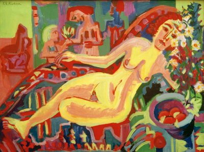 ディバンの裸の女の子 作： Ernst Ludwig Kirchner
