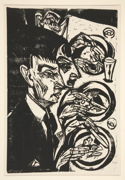 Nervoese beim Diner (夕食時の神経質な人々) 作： Ernst Ludwig Kirchner