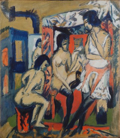 スタジオのヌード、1912 作： Ernst Ludwig Kirchner