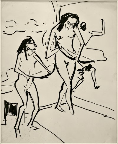 無題（弓でマルチェラとセンタ） 作： Ernst Ludwig Kirchner