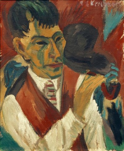 パイプ付きオットーミュラー 作： Ernst Ludwig Kirchner