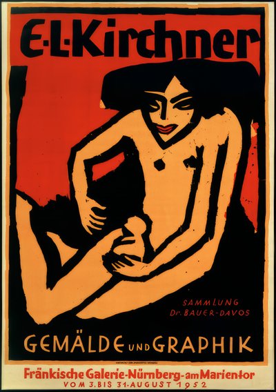展示会ELKのポスター、フレンキシェギャラリー、ニュルンベルク、1952 作： Ernst Ludwig Kirchner
