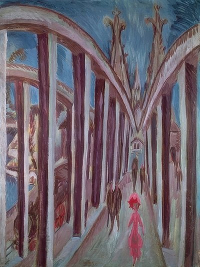 ケルン近くのライン橋。 1914 作： Ernst Ludwig Kirchner