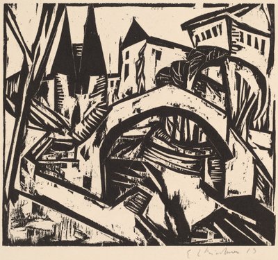 エリザベートの川岸 (ベルリン) 作： Ernst Ludwig Kirchner