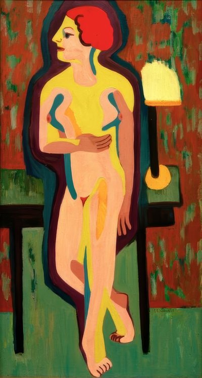 赤髪のヌードの女性 作： Ernst Ludwig Kirchner