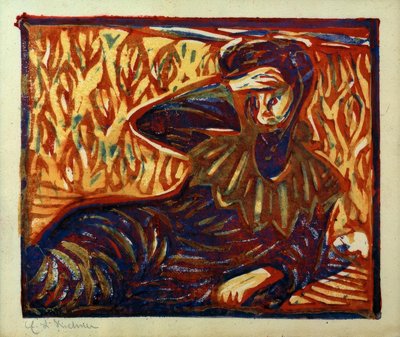 頭痛で休んでいる女の子 作： Ernst Ludwig Kirchner