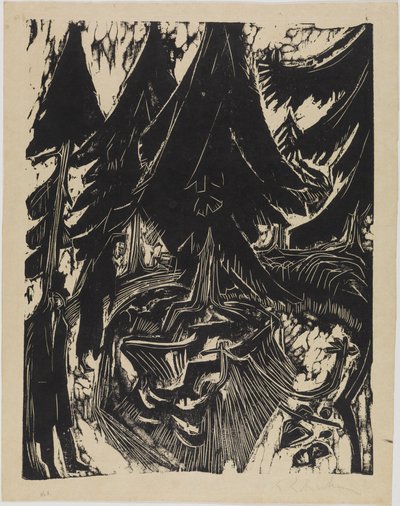 療養所での散歩 作： Ernst Ludwig Kirchner