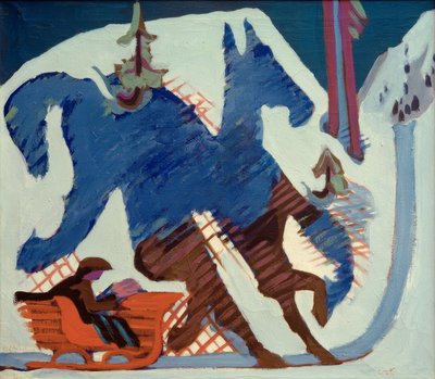 そりに乗る 作： Ernst Ludwig Kirchner