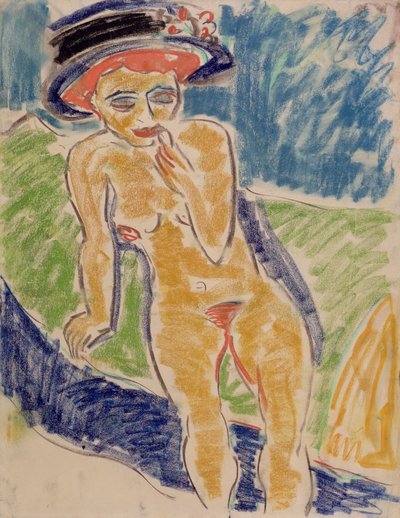 着席女性ヌード 作： Ernst Ludwig Kirchner